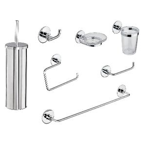 Juego de accesorios de baño cromados de 52 cm con adhesivo de doble cara y tornillo para accesorios de baño - Product Image 1