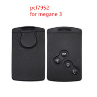 Carte Clé Télécommande de Voiture Intelligente à 4 Boutons 433 MHz Puce PCF7952 Compatible pour Renault Megane III, Laguna III, Koleos, CLIO 2008-2011