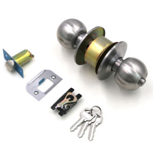 Maniglia per Porta Interna Moderna in Acciaio Inox con Serratura a Cilindro e Maniglia Rotonda per <span class=keywords><strong>Porte</strong></span> e Finestre di Appartamenti - Product Image 1