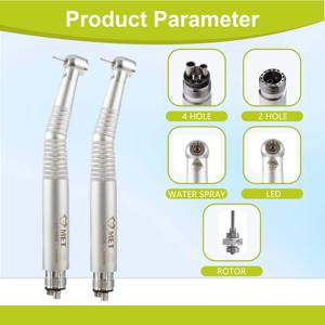 Turbina de aire de triple pulverización con botón pulsador LED de cabeza estándar de contraángulo, pieza de mano Dental + 1 rotor adicional - Product Image 3