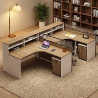 Bureau de travail modulaire moderne et solide pour le bureau ou l'étude, panneau de mobilier en bois convertible provenant d'un immeuble de bureaux