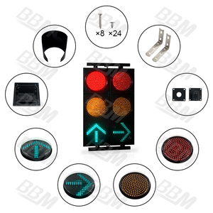 عرض ساخن: إشارات مرور LED حمراء بست وحدات 300 مم للطرق - Product Image 5