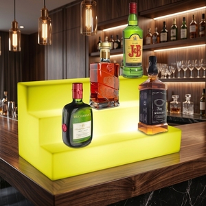 24-inch 3-traps LED verlichte plastic moderne barmeubel wijnkelder hotel drankenfles display schap eetkamer buiten IP65 - Product Image 2