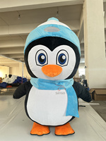 Costume de mascotte de pingouin bébé timide pour adultes, costumes de mascotte de pingouin gonflables géants de 2,2/2,6 m, combinaison gonflable de pingouin en solde