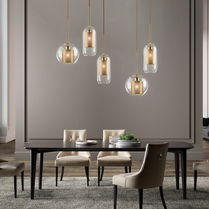 Lámpara Colgante de Cristal de Estilo Nórdico con una Sola Esfera, Lámparas Colgantes Transparentes de Estilo Industrial Retro Creativo - Product Image 2