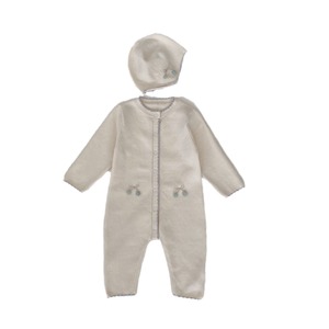 Printemps Automne Bébé Fille Couleur Chaude Barboteuse Longue à Manches Longues Coton Spandex Casual Tricoté Protection des Oreilles - Product Image 5