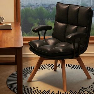 Escritorio y silla giratorios de madera maciza hechos a mano, cómodos para sentarse por largos períodos, silla de computadora estilo madera, sillón para dormitorio - Product Image 2
