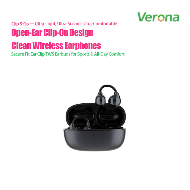 Open-Ear Clip-On for Earbuds Wireless TWS Headphones Charging Case IPX-4 Waterproof 5-10 Hours Playtime Sports 200-500mAh