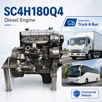 SCDC Orijinal SDEC SC4H180Q4 Dizel Motor Düzeneği 4.3L 180HP Ağır Hizmet Tipi Damperli Kamyon Kargo Otobüsü için Komple Motor
