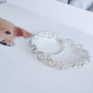 <span class=keywords><strong>Collar</strong></span> de cristal ajustable para perro, <span class=keywords><strong>Collar</strong></span> de lujo para cachorro, joyería para gato, Diamante con adornos ostentosos, diamantes de imitación - Product Image 3