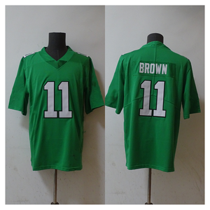 Nieuwe, populaire Philadelphia-waren # 2 Slay Jr Kelly Green Ademend Korte Mouw Gestikt Throwback Voetbalshirt voor Volwassenen - Product Image 5