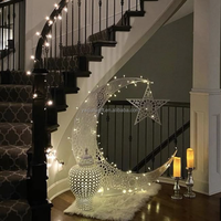 Décoration d'intérieur PAFU, support de lampe en bois avec lune et étoiles, lumières de bienvenue islamiques, 90 cm, réutilisable