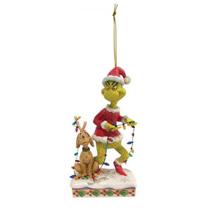 Großhandel Flache <span class=keywords><strong>Grinch</strong></span> Weihnachts-Hängeornamente Dekorationen Schlüsselanhänger Rucksack-Anhänger Zubehör Christbaum 2D-Anhänger - Product Image 2