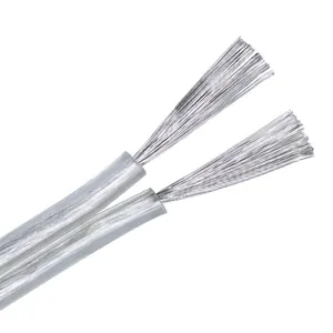 Vendita calda 2 Core PVC rame cavo flessibile UL2468 doppio parallelo filo altoparlante elettrico trasparente prezzo