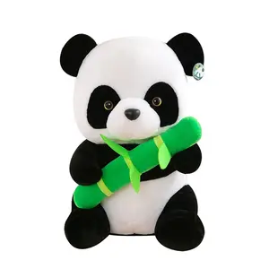 热销超软库存小可爱毛绒动物熊猫毛绒竹子玩具