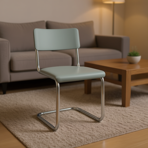 Sedia da Soggiorno Homeera Grigia con Gambe in Ferro ABS Elettroplaccato, Design Moderno Minimalista, Impilabile, Arredamento per la Casa - Product Image 2