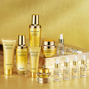 Ensemble de soins de la <span class=keywords><strong>peau</strong></span> OEM 12 pièces, fond de teint liquide, sérum éclaircissant, collagène, or, vitamine E pour un usage quotidien, à la maison, en voyage, en cadeau - Product Image 2