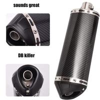 Silencieux d'échappement en acier inoxydable de 1,5 pouce à enfiler pour VTT, moto tout-terrain, moto de route, scooter, avec DB Killer amovible, pour systèmes de carrosserie de moto