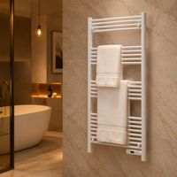 Radiateur Électrique Mural Chauffant pour Serviettes, 18 Bar, en Aluminium, Tube Fin Rond, Chauffe-Serviettes de Salle de Bain, IP24 CE, Vente Directe Usine