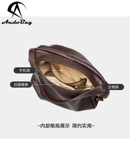 Sac fourre-tout d'épaule en cuir de vachette souple Andong pour femme, idéal pour les voyages, le quotidien, le travail, et les sorties en extérieur – Sac bandoulière et sac à main - Product Image 5