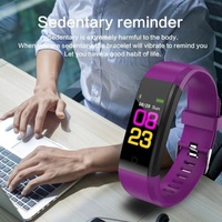 Reloj Inteligente Económico 115 Plus con Pantalla TFT de Plástico para Hombre y Mujer, Monitor de Actividad Física, Alarma, Frecuencia Cardíaca, Presión Arterial, Pantalla Táctil