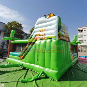 Parc de jeux gonflables Tiger Jump, château gonflable avec toboggan, structure de jeu gonflable jungle - Product Image 5