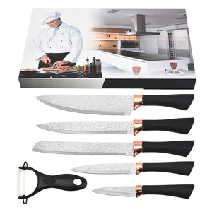 Ensemble de Six pièces en acier inoxydable 3CR13, ensemble de couteaux de cuisine traités par forgeage, cadeau d'affaires, personnalisation Acceptable - Product Image 5