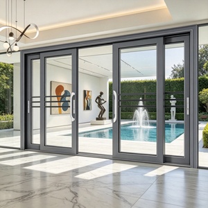 Puerta Corredera <span class=keywords><strong>de</strong></span> <span class=keywords><strong>Tres</strong></span> Paneles Chaokuo, <span class=keywords><strong>de</strong></span> Aluminio Resistente, Estilo Moderno y Minimalista, Aislamiento Acústico, para Cocina, Sala <span class=keywords><strong>de</strong></span> Estar, Villa, 3 Años <span class=keywords><strong>de</strong></span> Garantía - Product Image 3