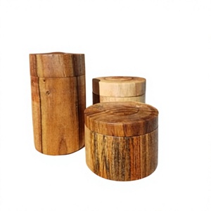 Premium Wooden Canister <b>for</b> Coffee Tea Sugar-250mL <b>Kitchen</b> <b>Storage</b> <b>Jar</b> with Natural Finish Eco-Friendly Durable Classic Design - Product Image 6