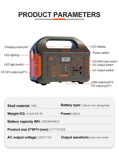 300W-5000W Portable Power Station Solar Generator for Outdoor Camping and Home Emergency Backup Supply