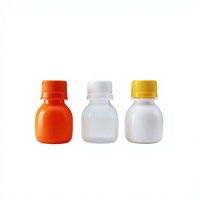 Botol kesehatan Mini isi panas PP oranye bening dan putih kustom botol tembak 2 ons 60ml botol Gerinda pendorong