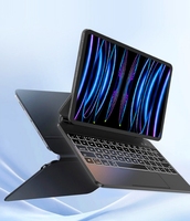 I-pad Keyboard pengisi daya magnetik ringan, untuk i-pad 10.9/11/12, 9/13 inci sudut Ultra lebar presisi tinggi casing Keyboard yang dapat disesuaikan