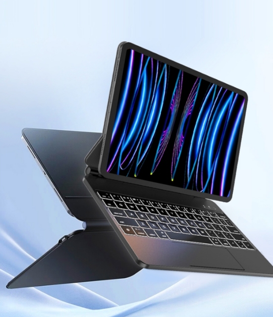 Lightweight Magnetic Charging Keyboard for I-Pad 10.9/11/12.9/13 Inches Ultra Wide Angle High Precision Adjustable Keyboard Case