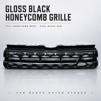 Grille avant en nid d'abeille noir brillant de remplacement pour Range Rover Evoque 2012 2013 2014 2015 2016 2017 2018 LR076024