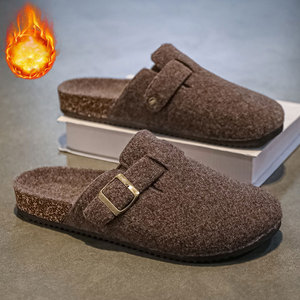 Chaussures en <span class=keywords><strong>feutre</strong></span> de haute qualité pour hommes et femmes, <span class=keywords><strong>mules</strong></span> et mocassins d'intérieur et d'extérieur avec semelle intérieure confortable en liège - Product Image 4