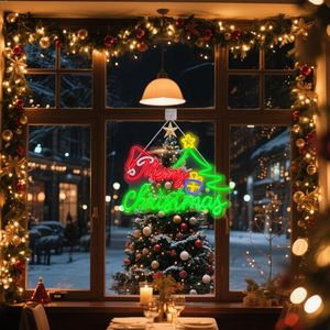 Panneau lumineux LED néon en forme de sapin de Noël avec variateur d'intensité, alimenté par USB, en acrylique, pour décoration de Noël à la maison, en magasin ou pour les fêtes - Product Image 1