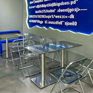Cafe สไตล์อุตสาหกรรม<span class=keywords><strong>2022</strong></span>ใหม่สำหรับ2ร้านอาหารที่นั่งเฟอร์นิเจอร์สแตนเลสกลางแจ้งบาร์โต๊ะรับประทานอาหาร - Product Image 2