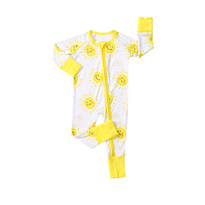 ชุดนอนเด็กทารกผ้าไผ่ขายส่ง พร้อมส่ง ชุดนอนเด็กแรกเกิดผ้าไผ่ ชุดนอนเด็กวัยหัดเดินแบบรอมเปอร์มีซิป - Product Image 1