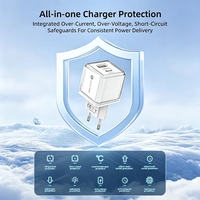 Chargeur mural double port 30W Macaron pour téléphone, charge rapide QC3.0 PD, adaptateur multi-prises coloré, vente en gros, stock en vrac
