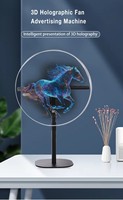 Ventilateur holographique LED 3D de bureau mini Wifi 25CM, affichage publicitaire holographique portable, alimenté par batterie, ventilateur holographique 3D de bureau