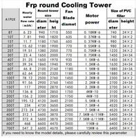 Tour de refroidissement à eau à contre-débit Frp Torre De Enfriamiento Industrial pour machines industrielles