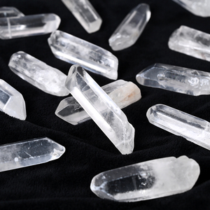 Sỉ buôn tinh thể thạch anh tự nhiên thô, đầu nhọn, trong suốt, có lỗ để làm đèn chùm pha lê - Product Image 4