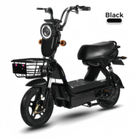 Sepeda Listrik Kota Roda Dua Model 48V Rangka Baja Karbon Rem Cakram 3-Kecepatan Baterai Asam Timbal Motor Bertenaga Tinggi 500W Cina