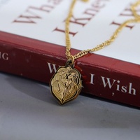 Collar con Cabeza de León Chapado en Oro de 18k, de Acero Inoxidable, Resistente al Agua y al Deslustre, con Logotipo Personalizado para Mujer