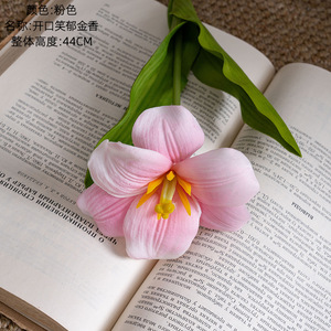 A-1607 Home Store Decor Real Touch Pu Colorful <strong>Tulips</strong> Stem <strong>Red</strong> pink Faux Wedding Table Decoration Artificial <strong>Tulip</strong> Flower - Product Image 1