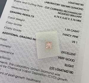 <span class=keywords><strong>เพชร</strong></span> CVD คู่ ผลิตในห้องปฏิบัติการ รับรองโดย IGI <span class=keywords><strong>น้ำ</strong></span>หนัก 1 กะรัต VS1 สีชมพูแฟนซี ทรงเรเดียนท์คัท <span class=keywords><strong>เพชร</strong></span>สร้างในห้องปฏิบัติการสำหรับแหวนหมั้น - Product Image 1