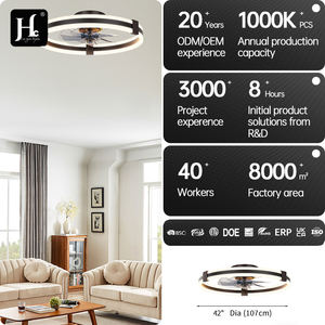 Ventilador de techo inteligente LED de 19.7 pulgadas con luces LED para lectura, giratorio, para sala de estar, con control remoto para el hogar - Product Image 4