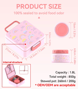 Hey Life godetevi il momento OEM ODM BPA deliziose Multicolpartiments Design Mini scatole termiche isolate per bambini - Product Image 5