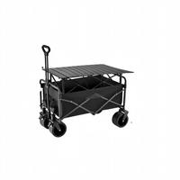 Chariot de camping pliable BTYP TC-10 pour extérieur, chariot de courses portable grande capacité avec roues pivotantes en métal pour porte arrière de véhicule