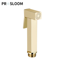 Ensemble de pulvérisation pour bidet mural moderne en laiton, finition or clair, avec douchette écologique et accessoires Shattaf